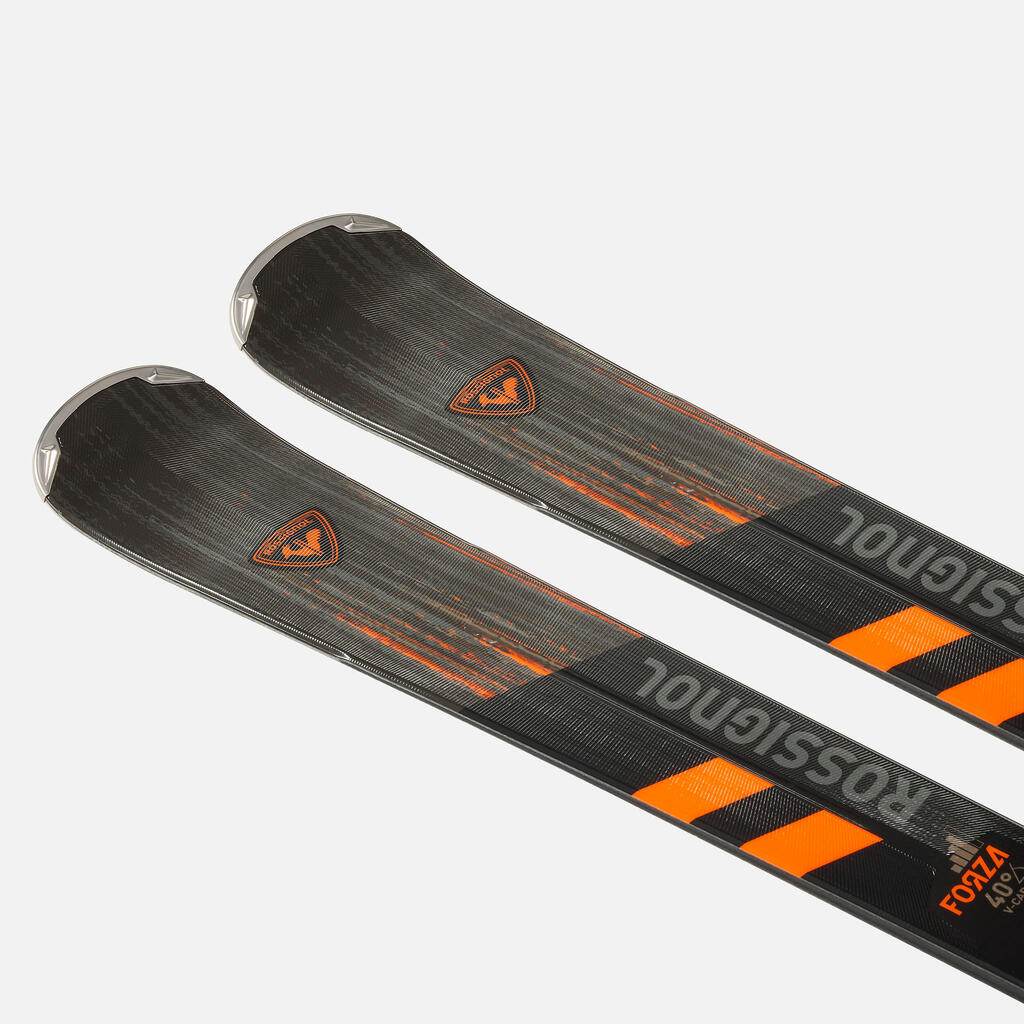 MEN'S DOWNHILL SKI WITH BINDINGS -ROSSIGNOL FORZA 128 40° - BLACK ORANGE